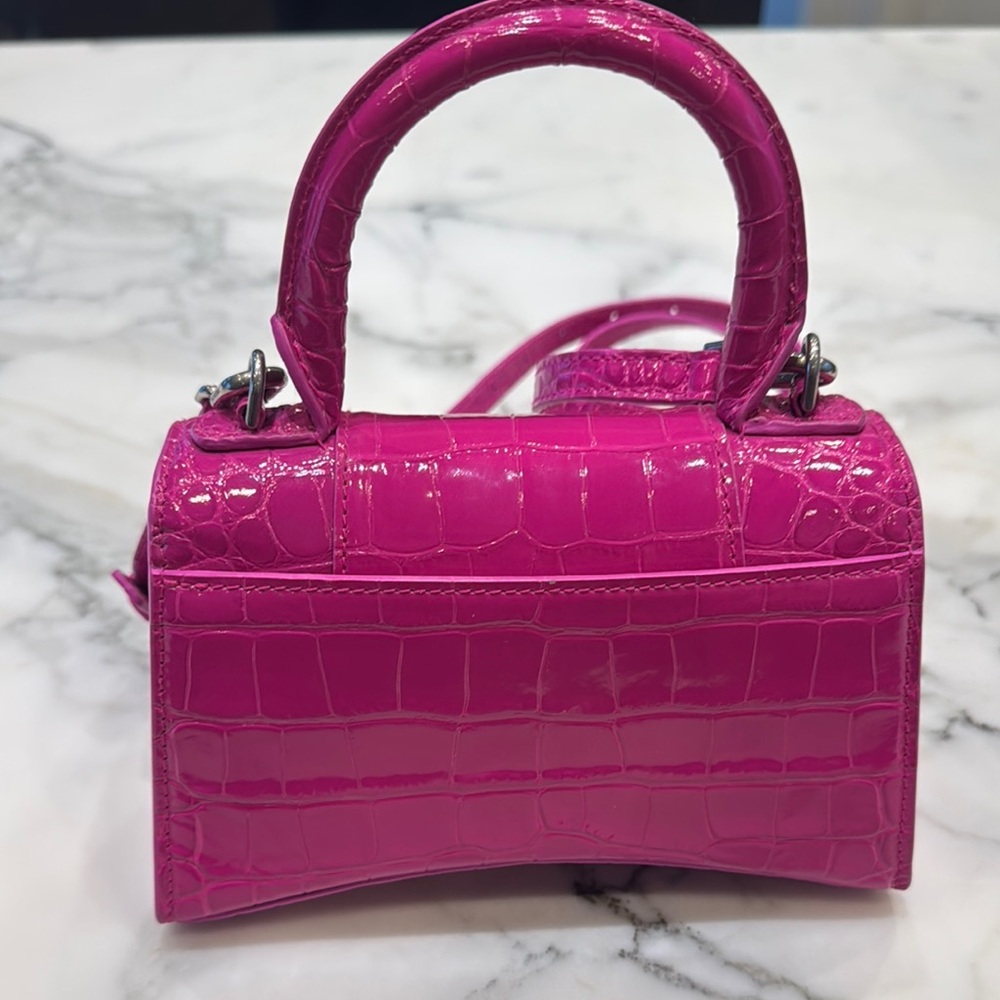 Balenciaga Pink Croc-Embossed Handbag - Picture 5 of 7
